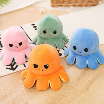 Octopus Plush Doll Toy Changeable Face Flip Side Stuffed Animal