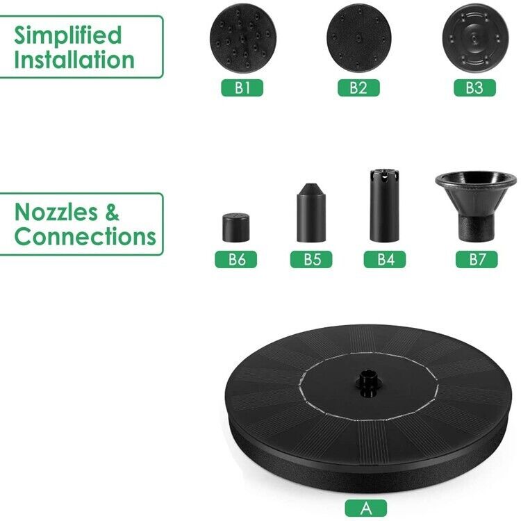 Solar Power Bird Bath Mini Fountain Pump Kit