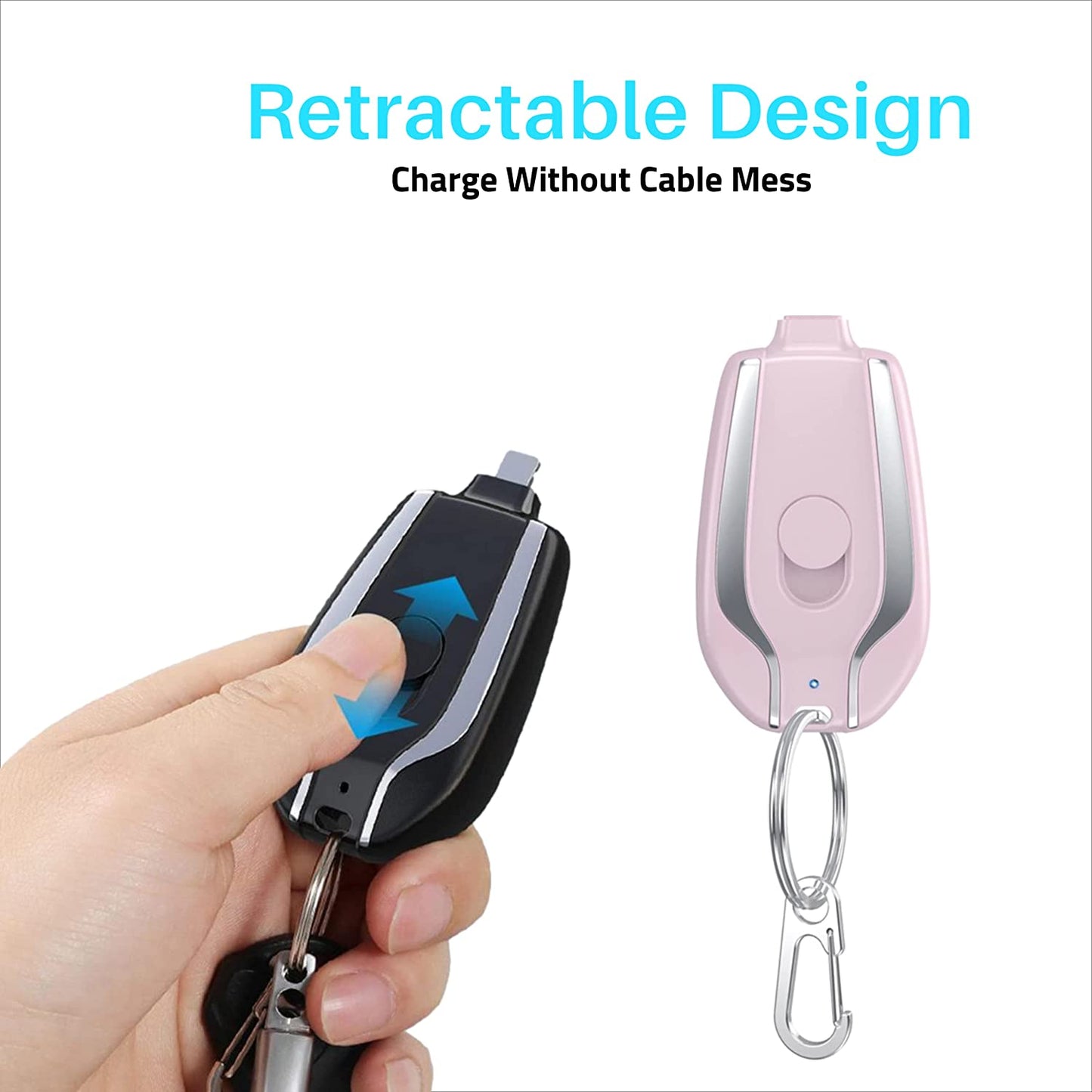 Wireless Portable Mini Keychain Charger 1500mAh Emergency Power Supply