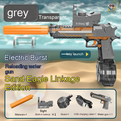 Electric Desert Eagle Water Gun – Full Auto Rapid Fire Water Blaster Toy