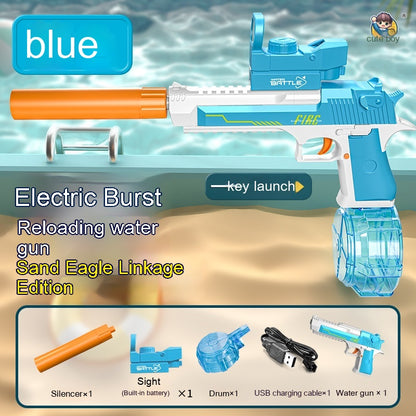 Electric Desert Eagle Water Gun – Full Auto Rapid Fire Water Blaster Toy