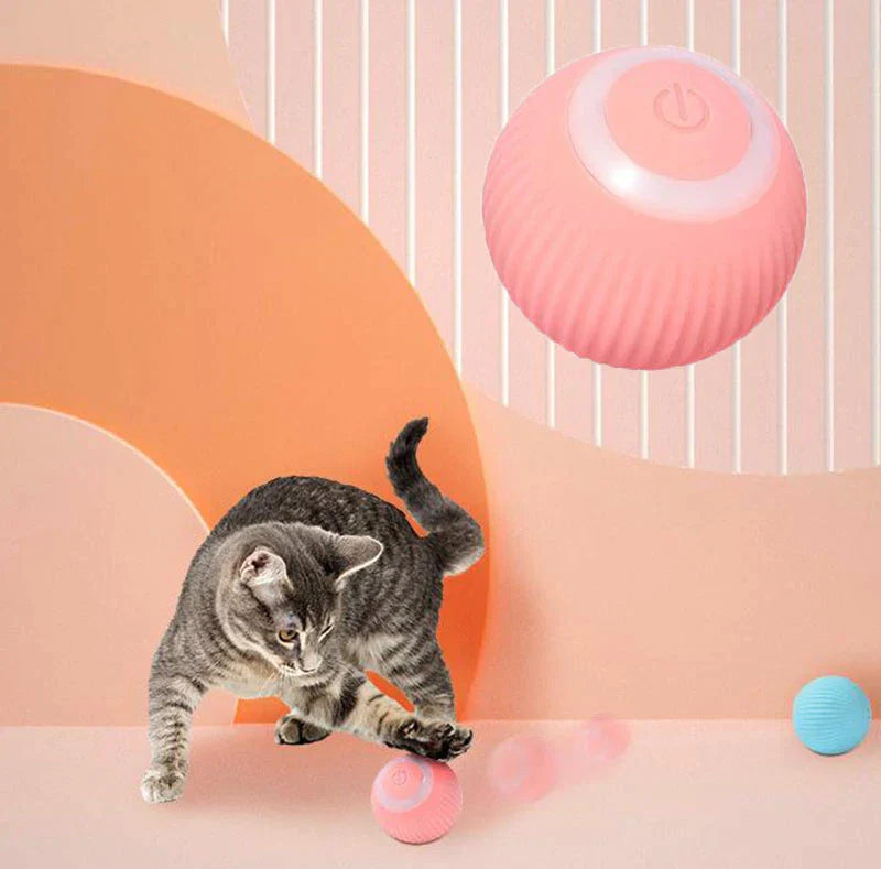 Smart Automatic Cat Rolling Ball Toy – Interactive LED Self-Moving Teaser Ball with Obstacle Avoidance