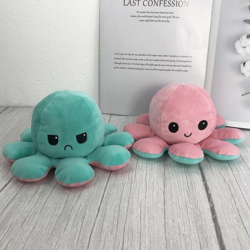 Octopus Plush Doll Toy Changeable Face Flip Side Stuffed Animal