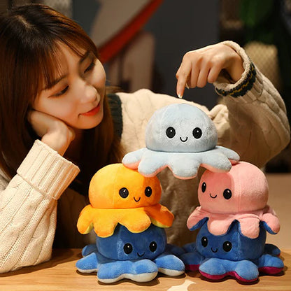 Octopus Plush Doll Toy Changeable Face Flip Side Stuffed Animal