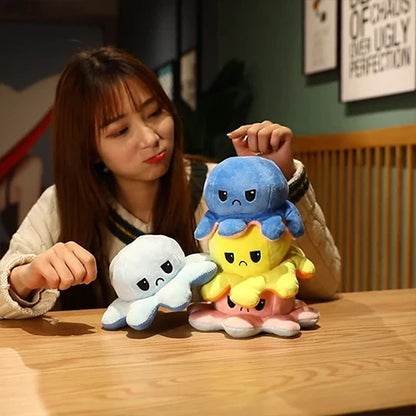 Octopus Plush Doll Toy Changeable Face Flip Side Stuffed Animal