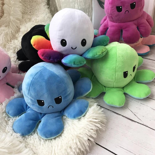 Octopus Plush Doll Toy Changeable Face Flip Side Stuffed Animal