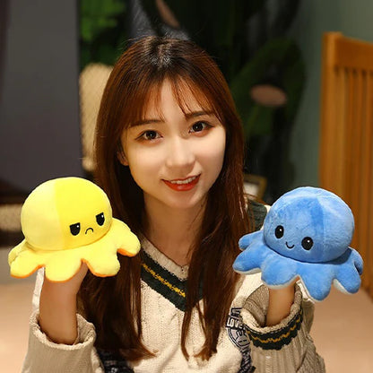 Octopus Plush Doll Toy Changeable Face Flip Side Stuffed Animal
