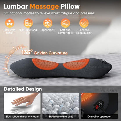 3-in-1 Electric Lumbar Support Pillow Massager
