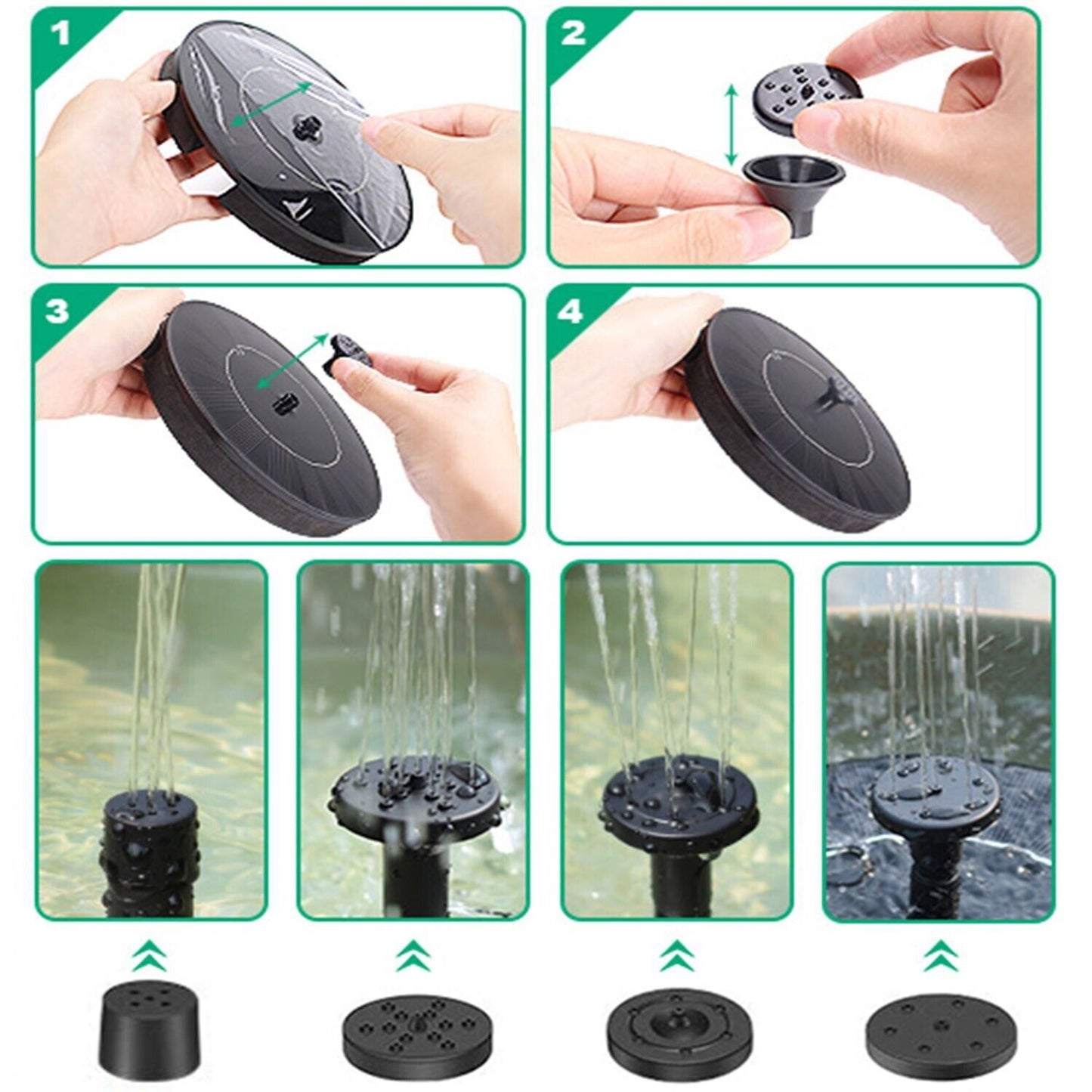 Solar Power Bird Bath Mini Fountain Pump Kit