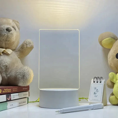 LED Acrylic Message Board Night Light USB Erasable Note Board with Pen Creative Writing Lamp Warm Glow Night Light Desk Decor