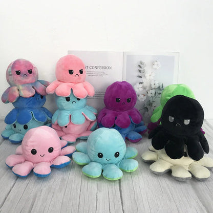 Octopus Plush Doll Toy Changeable Face Flip Side Stuffed Animal