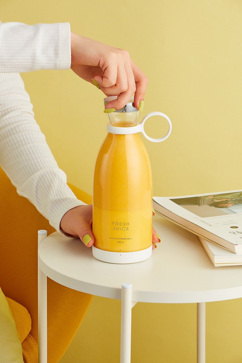Portable Electric Juicer Blender – USB Rechargeable Mini Smoothie Maker Cup with Stainless Steel Blades