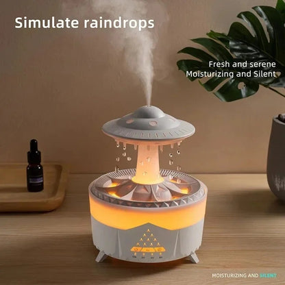 UFO Mushroom Humidifier with Raining Cloud Lamp Aromatherapy