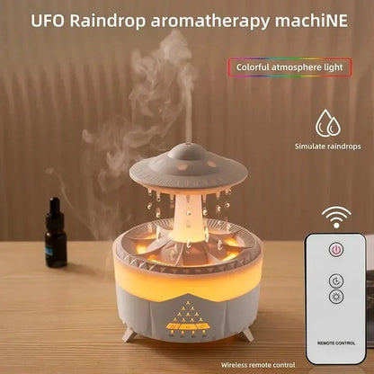 UFO Mushroom Humidifier with Raining Cloud Lamp Aromatherapy