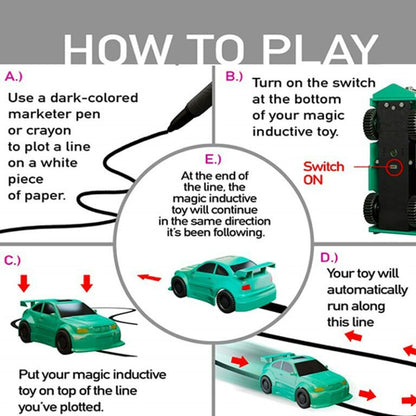 Follow-The-Line Sensory Inductive Toy Car