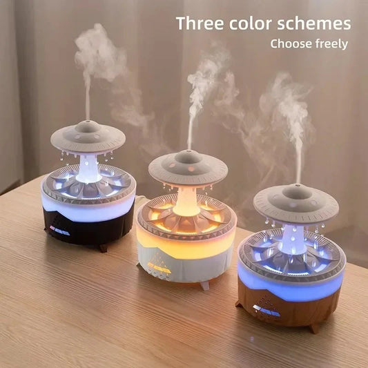 UFO Mushroom Humidifier with Raining Cloud Lamp Aromatherapy
