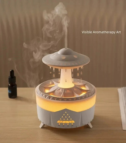 UFO Mushroom Humidifier with Raining Cloud Lamp Aromatherapy