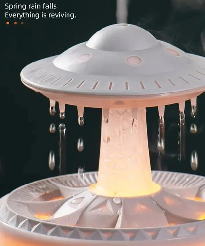 UFO Mushroom Humidifier with Raining Cloud Lamp Aromatherapy