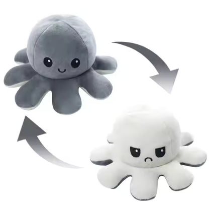 Octopus Plush Doll Toy Changeable Face Flip Side Stuffed Animal
