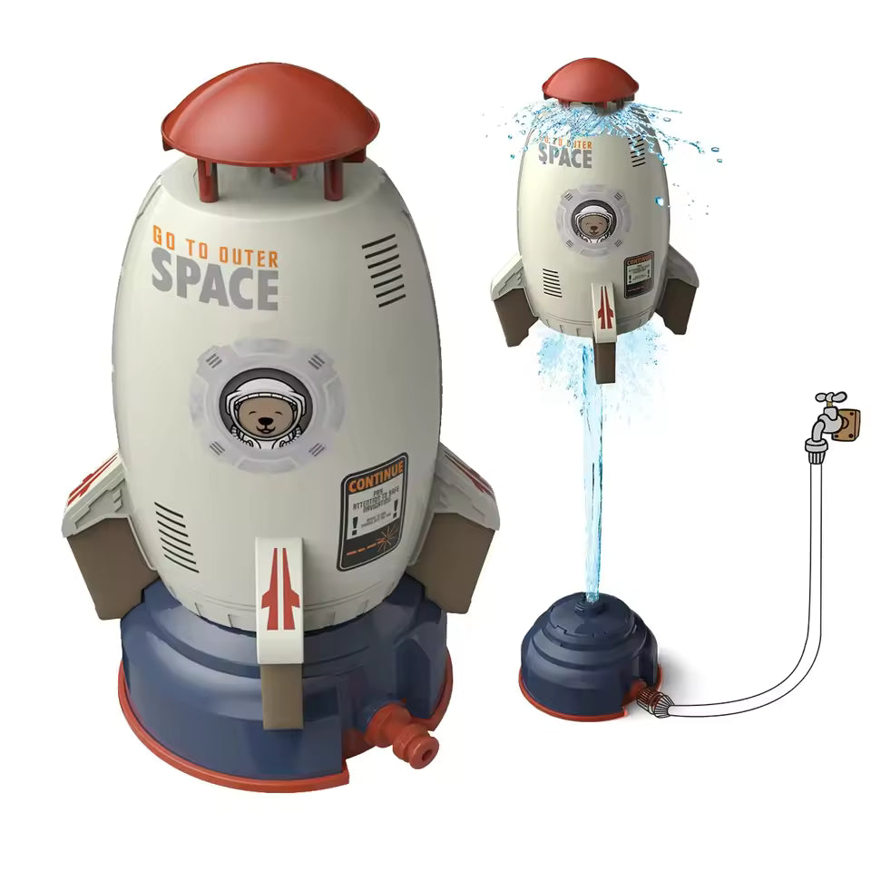 Rocket Water Sprinkler Toy for Kids Outdoor Garden Summer Fun Interactive Play