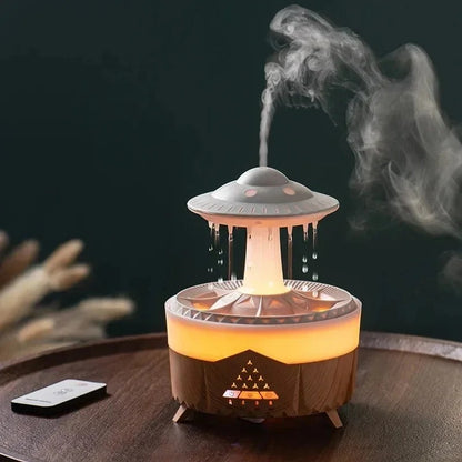 UFO Mushroom Humidifier with Raining Cloud Lamp Aromatherapy
