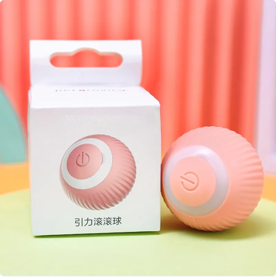 Smart Automatic Cat Rolling Ball Toy – Interactive LED Self-Moving Teaser Ball with Obstacle Avoidance