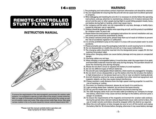 RC Flying Sword Fighter Plane Dual Control Stunt Glider