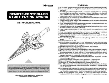 RC Flying Sword Fighter Plane Dual Control Stunt Glider