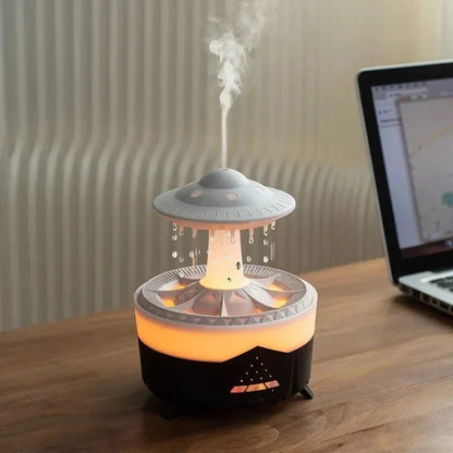 UFO Mushroom Humidifier with Raining Cloud Lamp Aromatherapy