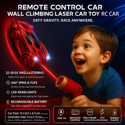 RC Wall Climbing Car Toy Infrared Laser Control