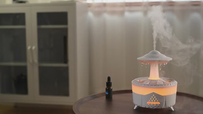 UFO Mushroom Humidifier with Raining Cloud Lamp Aromatherapy